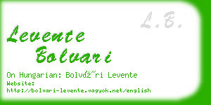 levente bolvari business card